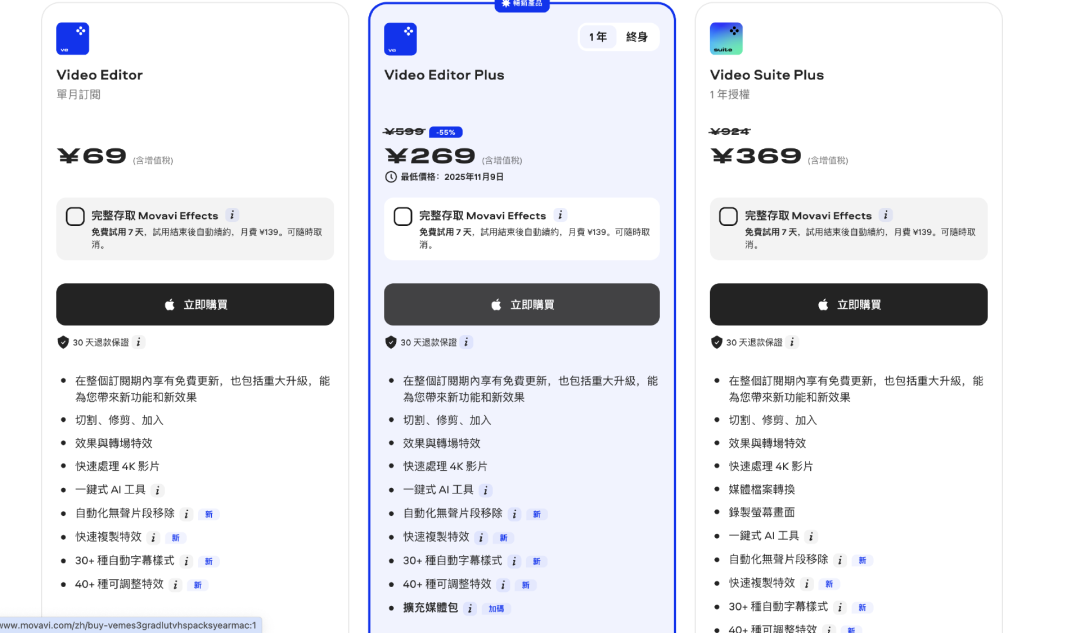 （Movavi Video Editor会员价格）